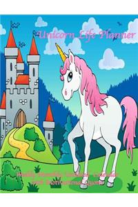 Unicorn Life Planner Weekly Monthly Undated Calendar with Motivational Quotes