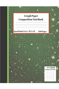 Graph Composition Notebook 4 Squares per inch 4x4 Quad Ruled 4 to 1 / 8.5 x 11 100 Sheets