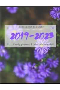 Excellent planner for 2019-2023 Yearly planner and monthly calendar