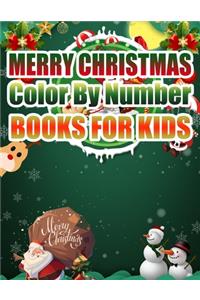 Merry Christmas Color By Number Books For Kids