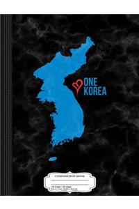 One Korea Love United Flag Composition Notebook