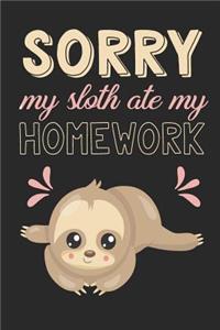 Sorry My Sloth Ate My Homework