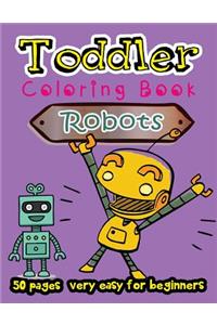 Robot Toddler Coloring Book 50 Pages very easy for beginners