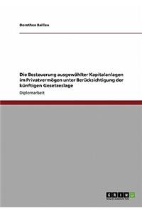 Besteuerung ausgewählter Kapitalanlagen im Privatvermögen unter Berücksichtigung der künftigen Gesetzeslage