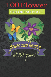 100 Flower Coloring Book