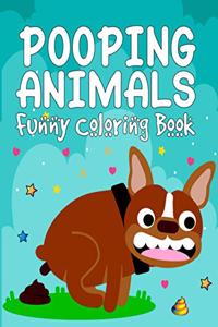 Pooping Animals Funny Coloring Book