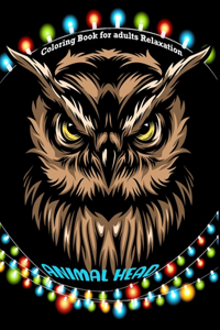 Animal head coloring book for adults relaxation