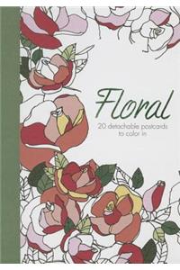 Floral: 20 Detachable Postcards to Color in