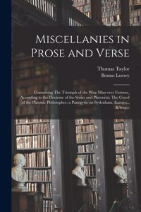 Miscellanies in Prose and Verse