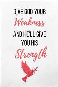 Give God Your Weakness And He'll Give You His Strength