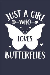 Just A Girl Who Loves Butterflies Notebook - Gift for Butterfly Lovers - Butterfly Journal