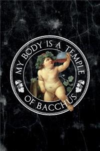 My body is a temple of bacchus: 6x9 120-page checkered grid notebook journal notepad scribble book diary workbook for philosophers