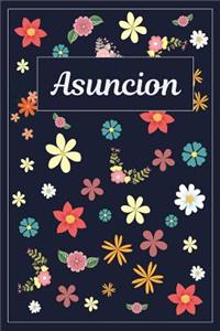 Asuncion: Lined Writing Notebook with Personalized Name 120 Pages 6x9 Flowers