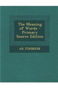 The Meaning of Words - Primary Source Edition
