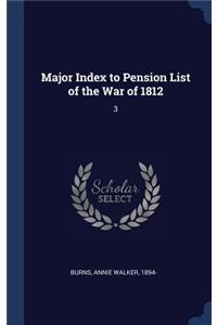 Major Index to Pension List of the War of 1812