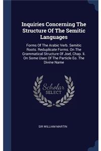 Inquiries Concerning The Structure Of The Semitic Languages