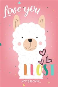 Love you Llost: Journal for writing I Composition Book I Squared paper / quad paper I with integrated page numbers l Narrow Ruled I Diary I 120 Pages I "6x9" I A5 I