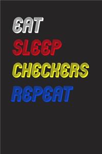 Eat Sleep checkers Repeat Notebook Fan Sport Gift