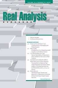 Real Analysis Exchange 44, No. 2