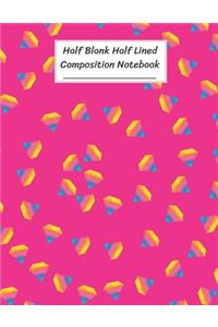 Half Blank Half Lined Composition Notebook