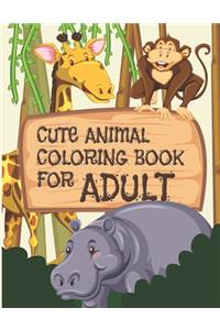 Cute Animal Coloring Book For Adult