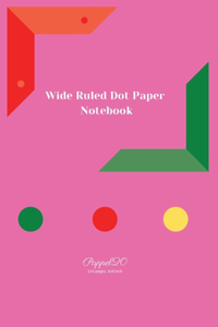 Wide Ruled Dot Paper Notebook Pink Cover 124 pages 6x9-Inches