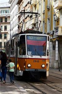 Narrow Street and Train in Sofia, Bulgaria Journal