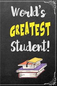 World's Greatest Student: Composition Book College Ruled Journal Paper 6 X 9, Black Chalkboard for Office Home Student Teacher