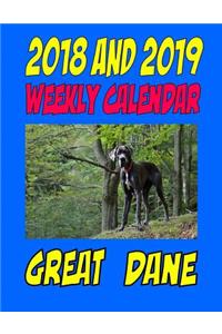 2018 and 2019 Weekly Calendar Great Dane