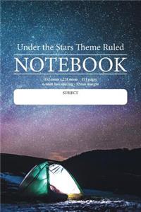 Under the Stars Theme Ruled Notebook