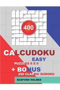 400 CalcuDoku EASY puzzles 9 x 9 + BONUS 250 classic sudoku