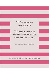 Tennis Coach Lesson Plans