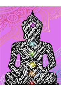 Meditating Buddha Chakras Sheet Music Staff Notebook