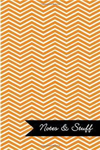 Notes & Stuff Lined Notebook With Tangerine Chevron Pattern Cover
