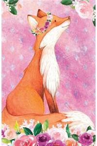 Bullet Journal for Animal Lovers Red Fox in Flowers: Graph Design - 162 Numbered Pages with 150 Graph Style Grid Pages, 6 Index Pages and 2 Key Pages in Easy to Carry 5.5 X 8.5 Size