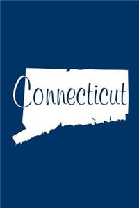 Connecticut - Navy Blue Lined Notebook with Margins