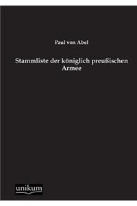 Stammliste Der Koniglich Preussischen Armee