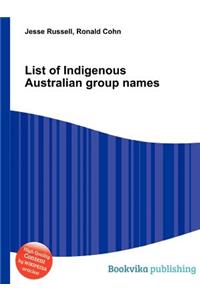 List of Indigenous Australian Group Names