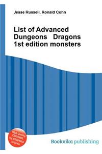 List of Advanced Dungeons Dragons 1st Edition Monsters