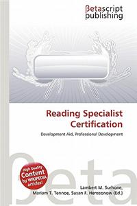 Reading Specialist Certification