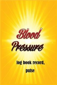 Blood pressure log book record, pulse