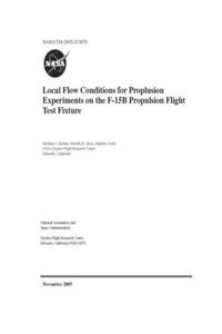 Local Flow Conditions for Propulsion Experiments on the NASA F-15B Propulsion Flight Test Fixture