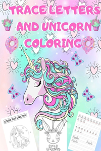 TRACE LETTERS AND UNICORN Coloring