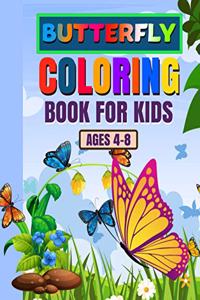 Butterfly Coloring Book for Kids Ages 4-8