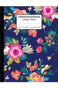 Composition Notebook College Ruled 8.5x11 In 21.59x27.94 50 Sheets/100 Pages