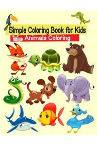 Simple Coloring Book for Kids Animals Coloring