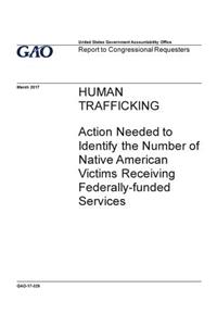 Human trafficking, action needed to identify the number of Native American victims receiving federally-funded services