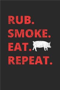 Rub. Smoke. Eat. Repeat.: BBQ Journal for a Pitmaster & Grillmasters - Record Details about Grilling and Smoking Meat, Pulled Pork, Briskets, Sausages as personalized Cookboo