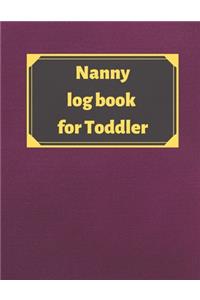 Nanny log book for Toddler