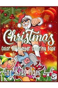 Christmas Color By Number Coloring Book For Kids Ages 2-4